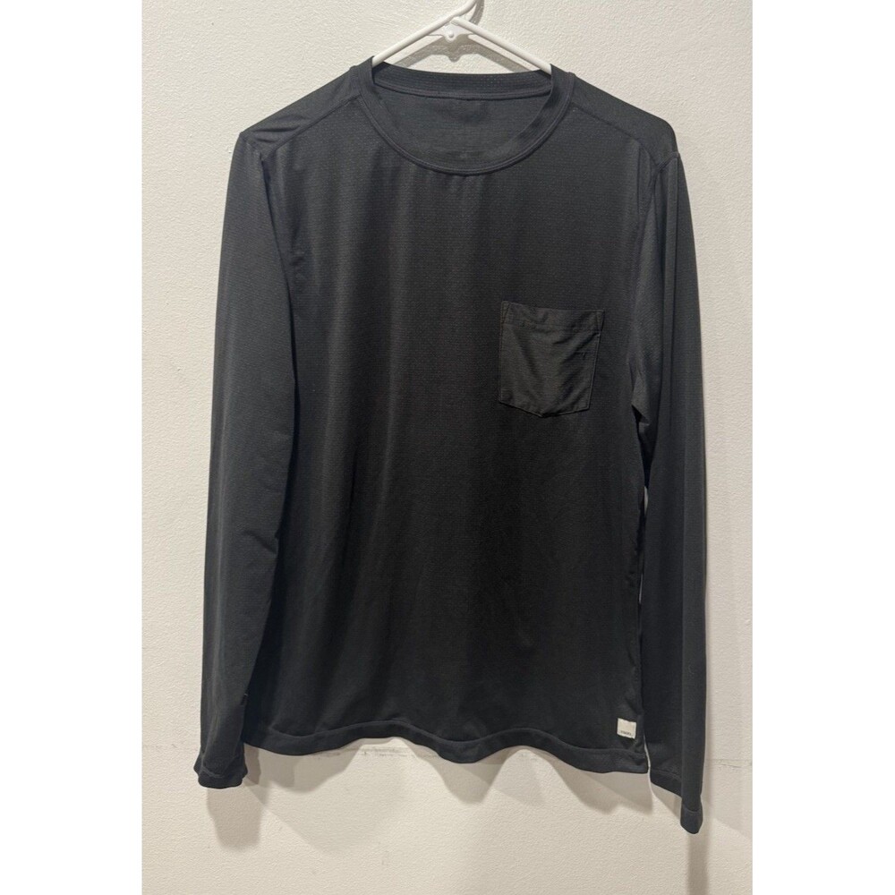 Vuori Tradewind Performance Long Sleeve Shirt Men’s Medium Black UPV coverage
